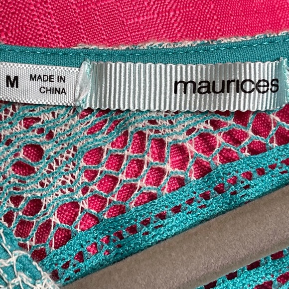 MAURICES TEAL LACE BATWING TOP SIZE M - Picture 8 of 8